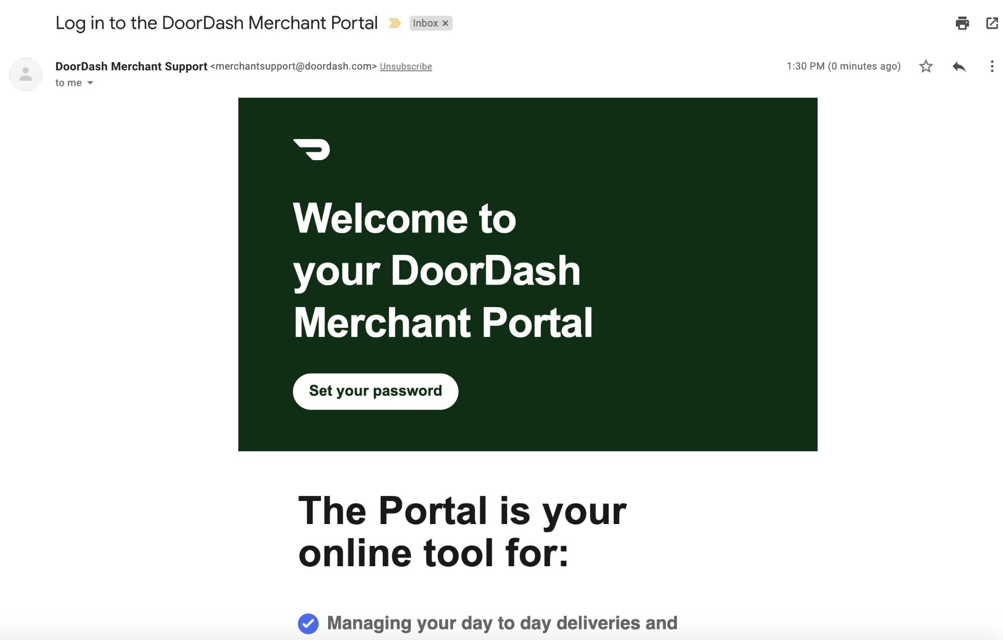 DoorDash Drive Portal