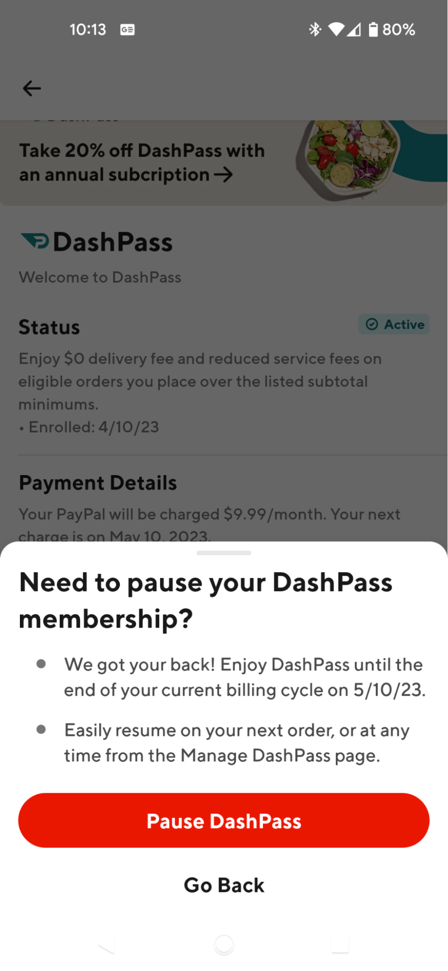How do I cancel my DashPass subscription?
