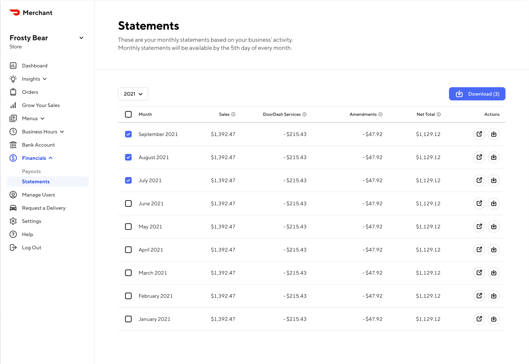 What is the Monthly Statement?